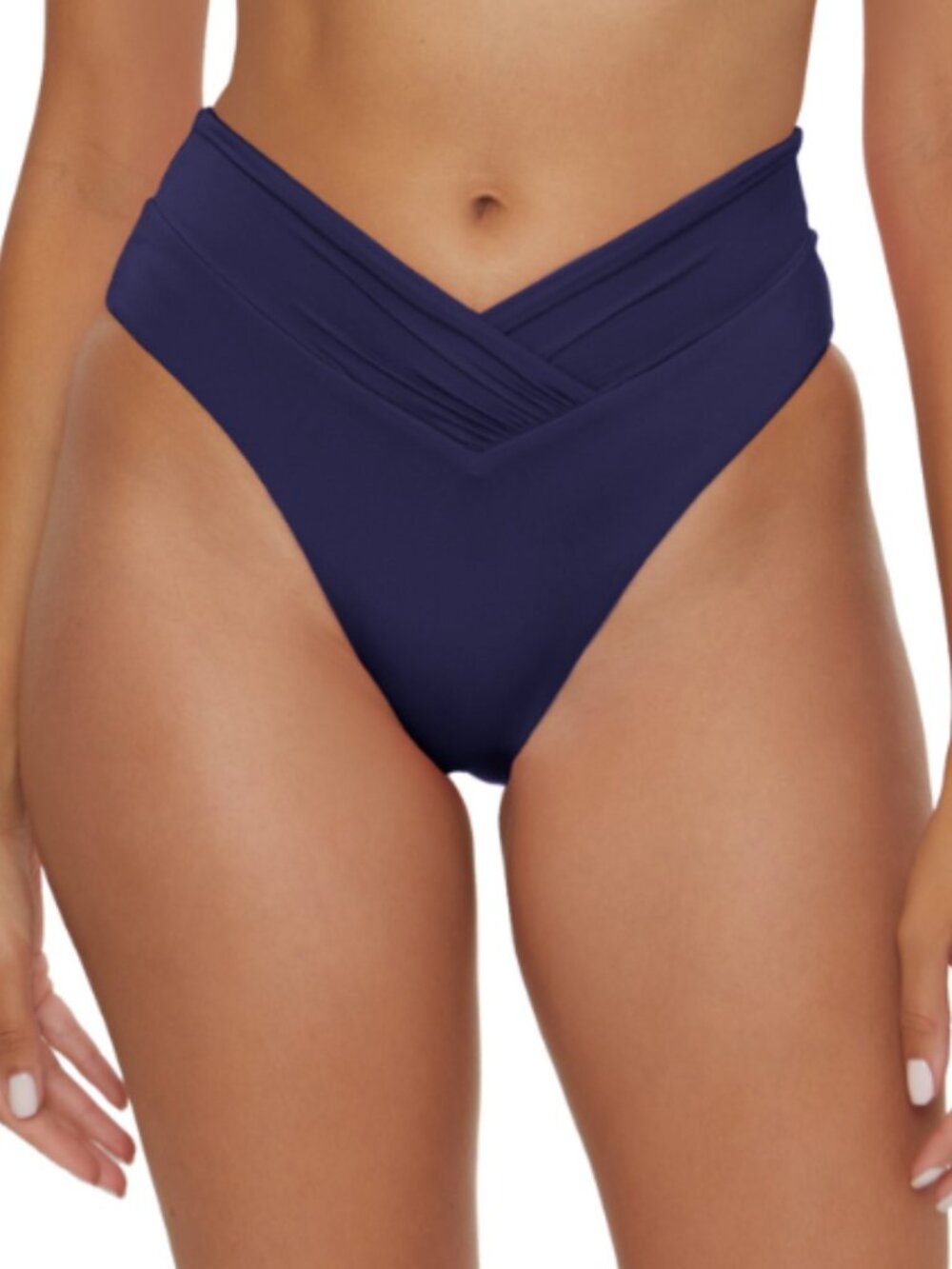 Becca Women's Color Code French Cut Hipster Swim Bottoms Navy Size M 12132